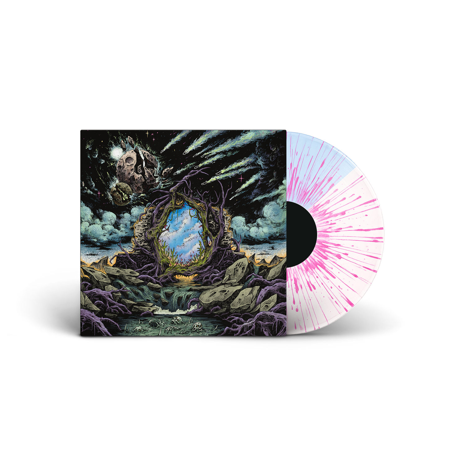 A Hill To Die On LP (Half Light Blue, Half White, w/ Pink Splatter)